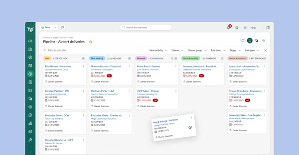 Sales CRM pipeline tracking