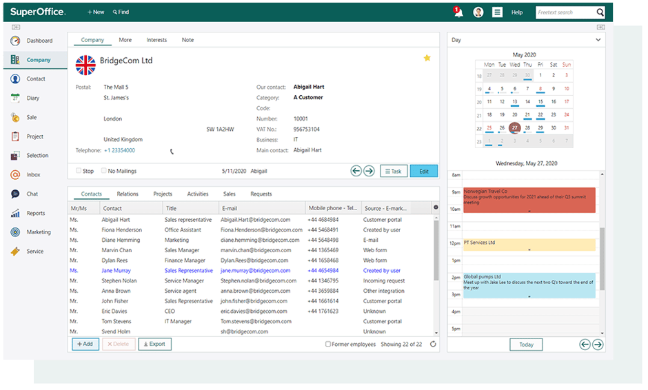 Laptop mit SuperOffice CRM
