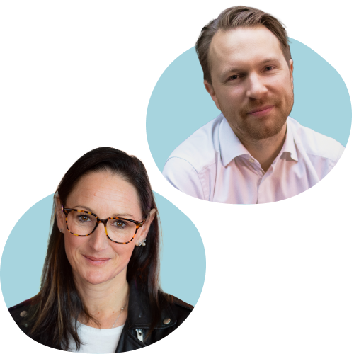 Picture of speakers, Frida og Fredrik